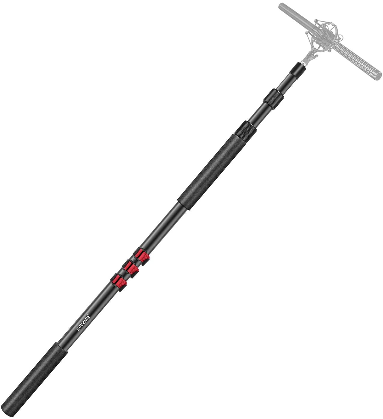 Neewer NW-7000 Microphone Boom Arm, 3-Section Extendable Handheld Mic Arm with 1/4” to 3/8” Threads, 3ft to 8ft Adjustable Length